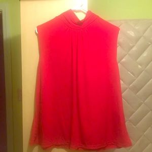 Red sleeveless Blouse